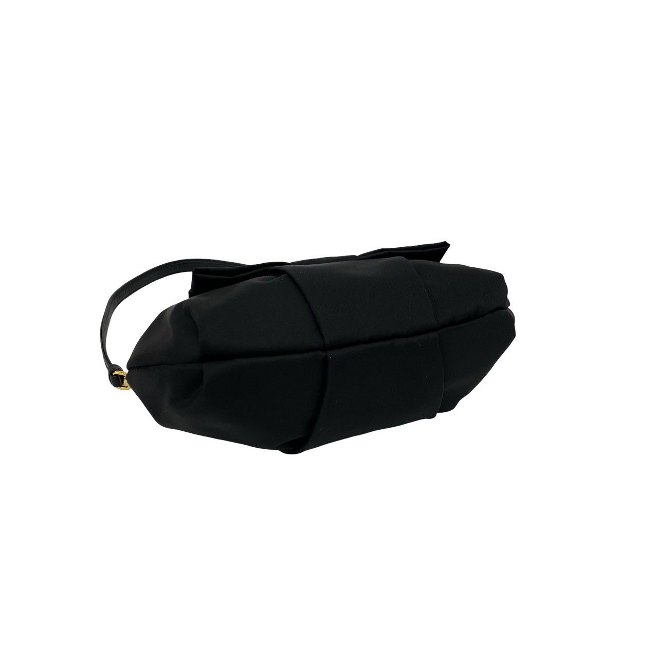 Prada Logo Ribbon Motif Nylon Leather Shoulder Bag Mini Black — view 7