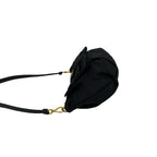 Prada Logo Ribbon Motif Nylon Leather Shoulder Bag Mini Black — view 5