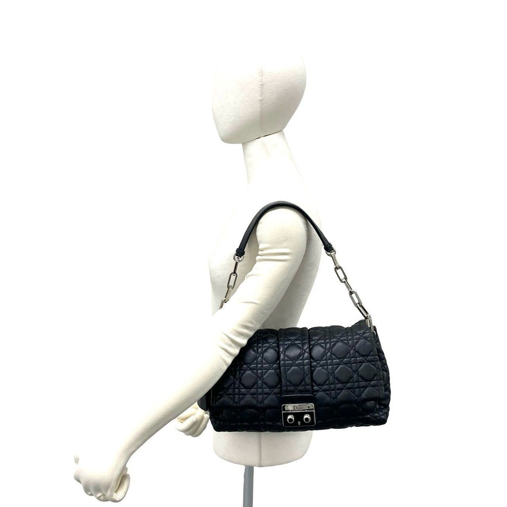 Dior with Key Cannage New Rock Lambskin Leather Shoulder Bag Black — view 2