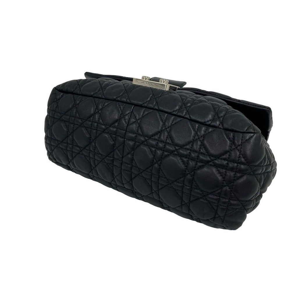 Dior with Key Cannage New Rock Lambskin Leather Shoulder Bag Black — view 8