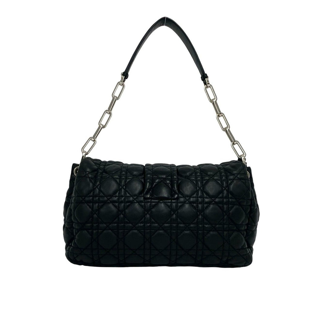 Dior with Key Cannage New Rock Lambskin Leather Shoulder Bag Black — view 3