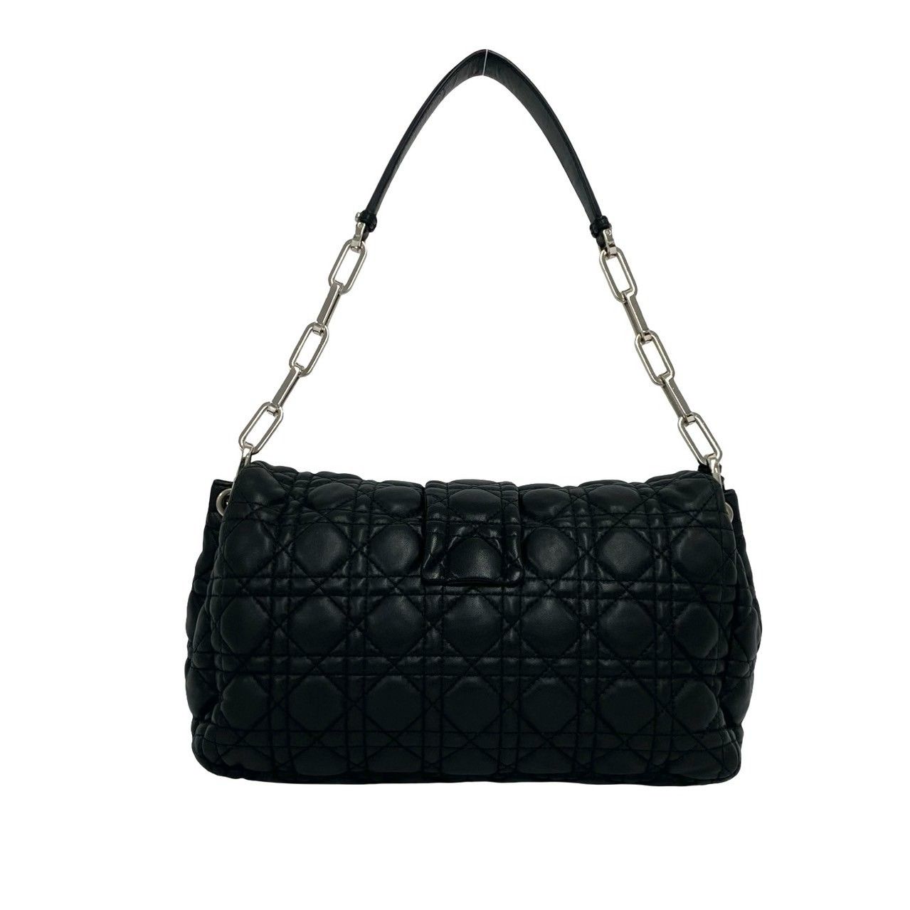 Dior with Key Cannage New Rock Lambskin Leather Shoulder Bag Black — view 3