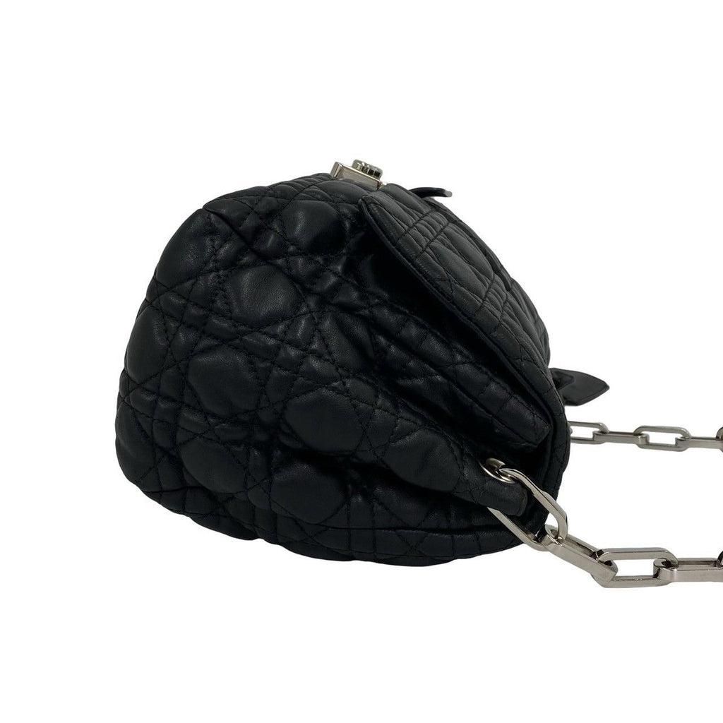 Dior with Key Cannage New Rock Lambskin Leather Shoulder Bag Black — view 6