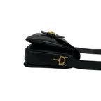 Celine Vintage Horsebit Leather Shoulder Bag Pochette Black — view 6
