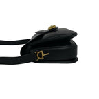 Celine Vintage Horsebit Leather Shoulder Bag Pochette Black — view 5