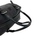 Loewe Canela Anagram Logo Floral Pattern Embossed Leather Mini Boston Bag Black — view 4