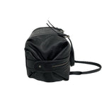 Loewe Canela Anagram Logo Floral Pattern Embossed Leather Mini Boston Bag Black — view 6