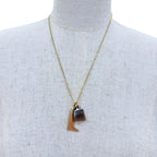 Hermes Amulette Marrokinier Necklace Buffalo Horn Gold Brown — view 3