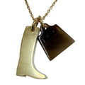 Hermes Amulette Marrokinier Necklace Buffalo Horn Gold Brown