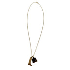 Hermes Amulette Marrokinier Necklace Buffalo Horn Gold Brown — view 5