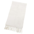 Loewe Wool Cashmere Anagram Logo Embroidery Reversible Scarf with Fringe Beige