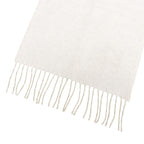 Loewe Wool Cashmere Anagram Logo Embroidery Reversible Scarf with Fringe Beige — view 5