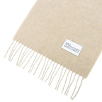 Loewe Wool Cashmere Anagram Logo Embroidery Reversible Scarf with Fringe Beige — view 6