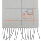 Hermes Clan Brode Roulis Nnu Cashmere 100% Logo Embroidery Scarf with Fringe — view 4