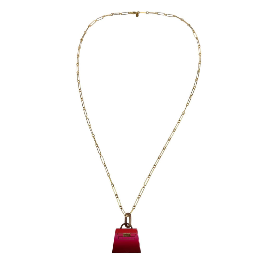 Hermes Amulette Marokinnier GM Fusion Kelly Pendant Buffalo Horn Pink — view 4