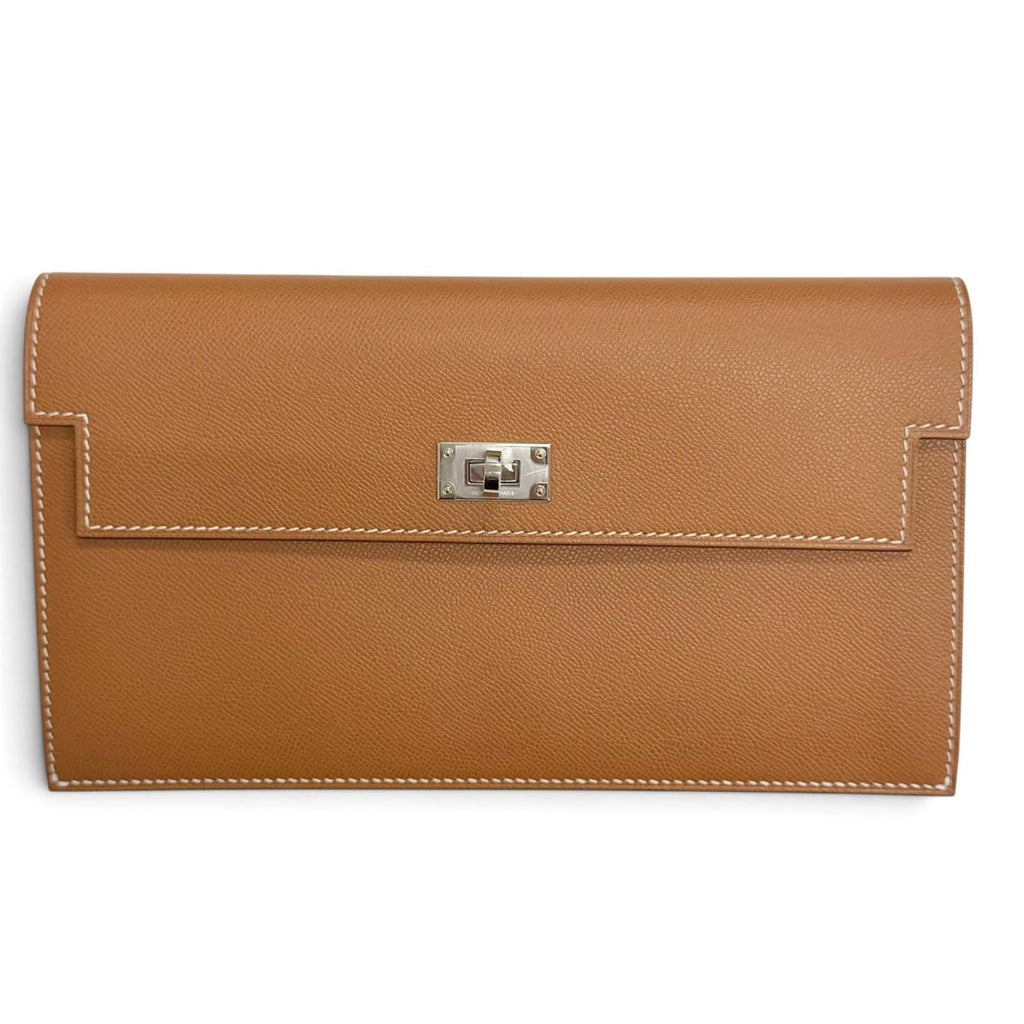 Hermes Kelly Pocket Long Veau Madame Gold Silver Wallet — view 3