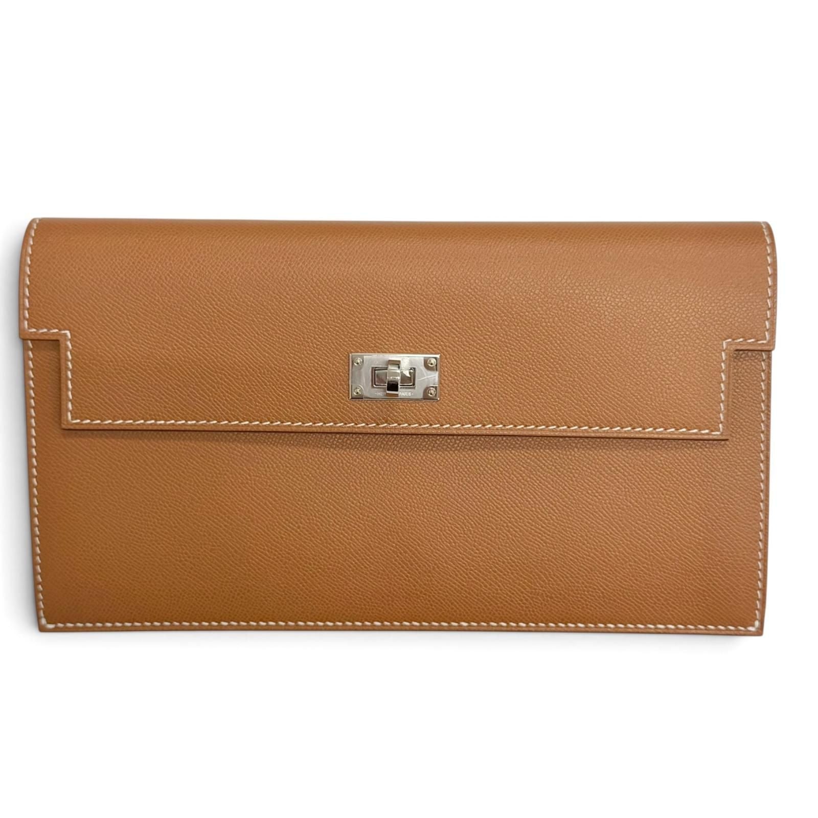 Hermes Kelly Pocket Long Veau Madame Gold Silver Wallet — view 3