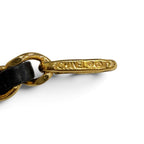 Chanel Vintage CC Logo Medal Motif Leather Chain Belt Gold Black — view 6
