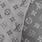 Louis Vuitton Logomania Scarf Wool Silk Gray Perlee — view 4