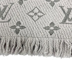 Louis Vuitton Logomania Scarf Wool Silk Gray Perlee — view 5