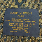 Louis Vuitton Logomania Scarf Shine Wool Silk Blue Petrol — view 6