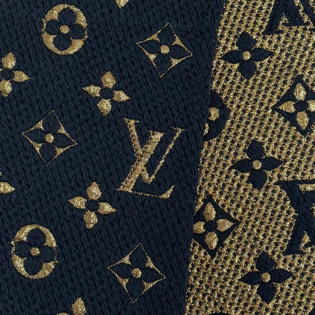 Louis Vuitton Logomania Scarf Shine Wool Silk Blue Petrol — view 4