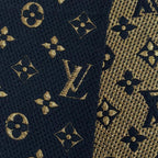 Louis Vuitton Logomania Scarf Shine Wool Silk Blue Petrol — view 4