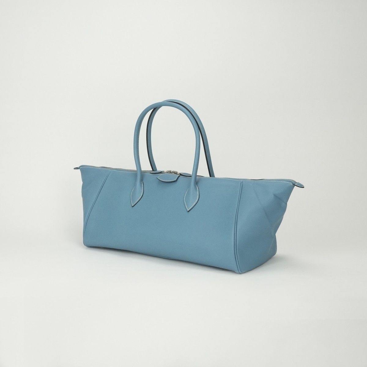 Hermes Paris Bombay 40 Tote Epsom Blue Jean Bleu Silver Travel Bag — view 2