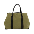 Hermes Garden Party PM Toile Officier Buffalo Tote Bag Khaki Nicotine — view 3