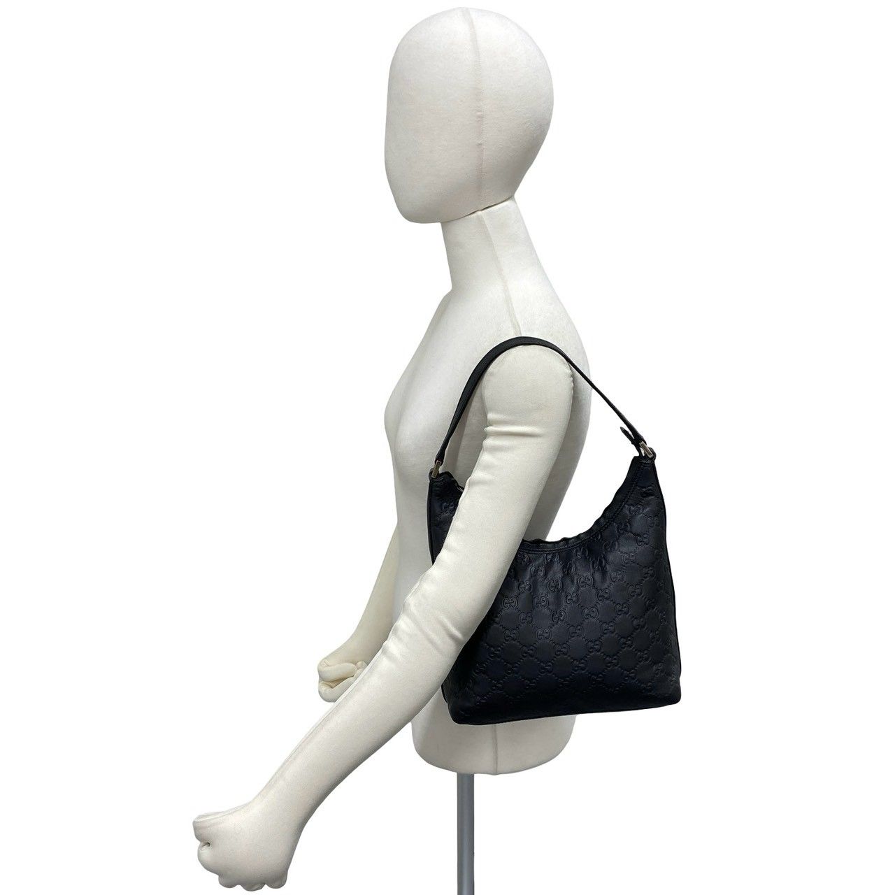 Gucci Guccissima GG Log Pattern Leather Shoulder Bag Mini Tote Black — view 2