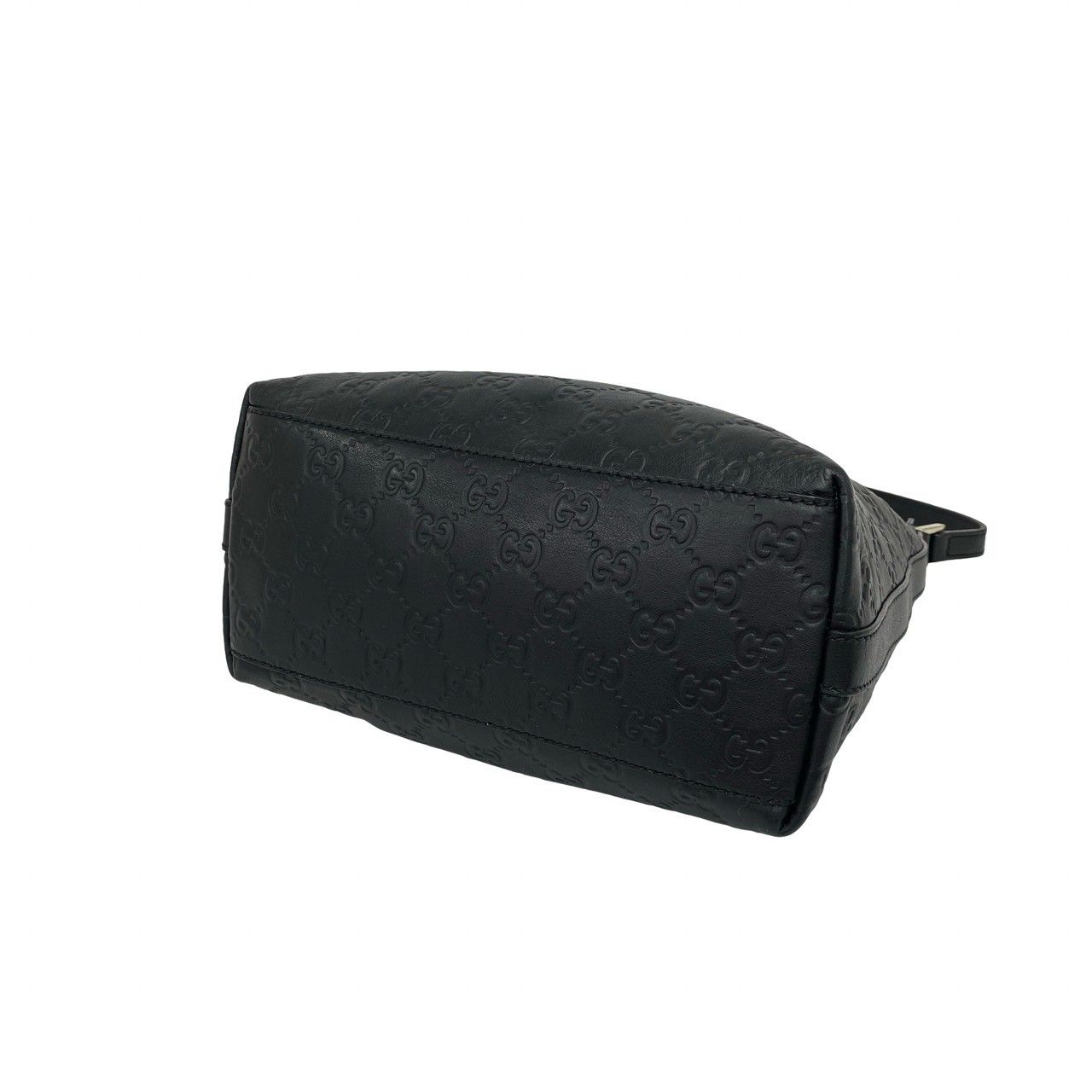 Gucci Guccissima GG Log Pattern Leather Shoulder Bag Mini Tote Black — view 8