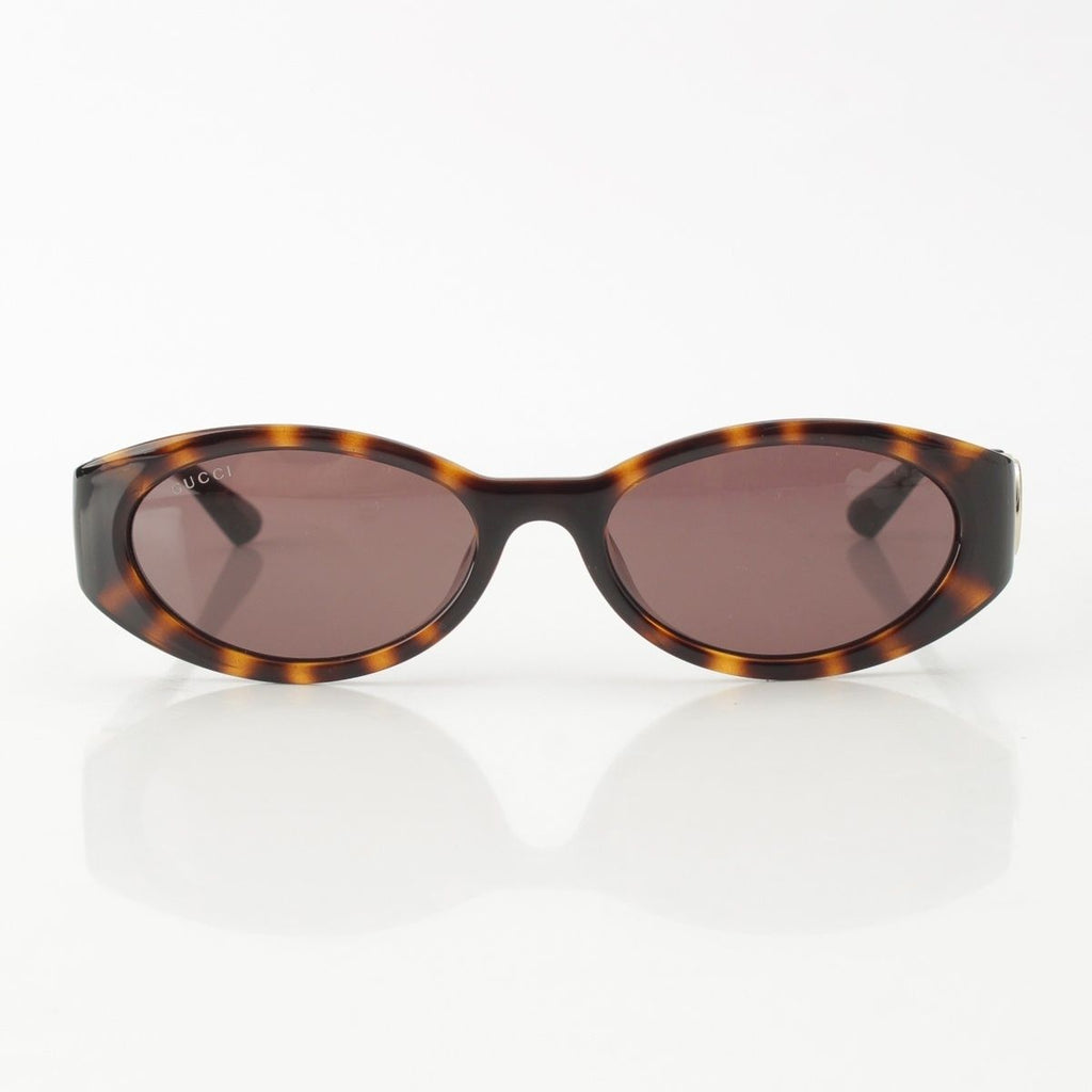 Gucci GG Interlocking G Oval Frame Asian Fit Sunglasses Eyewear Brown — view 2