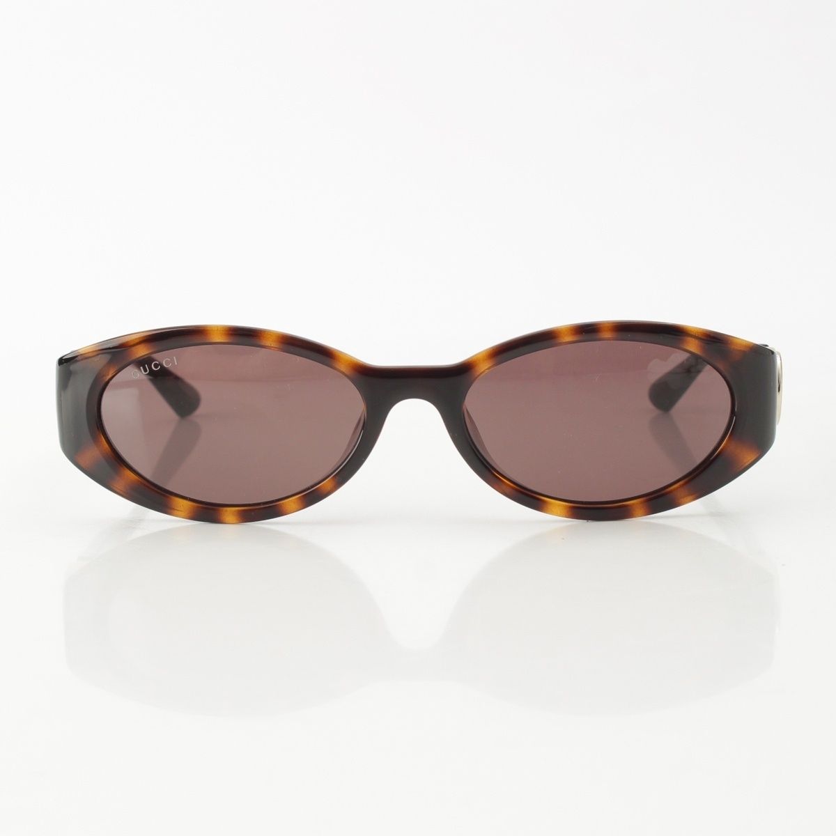 Gucci GG Interlocking G Oval Frame Asian Fit Sunglasses Eyewear Brown — view 2