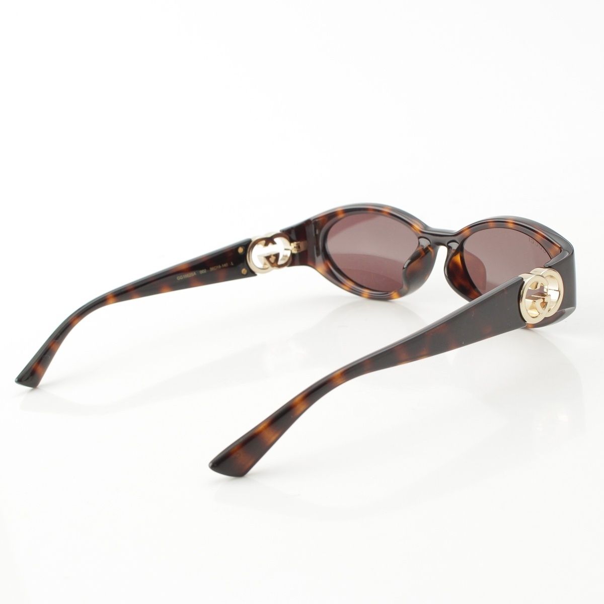 Gucci GG Interlocking G Oval Frame Asian Fit Sunglasses Eyewear Brown — view 4