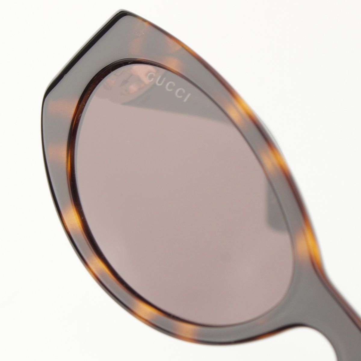 Gucci GG Interlocking G Oval Frame Asian Fit Sunglasses Eyewear Brown — view 5
