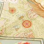 Hermes Carre 90 Au Dela Des Cinq Mers the Seas Silk Scarf Yellow — view 8