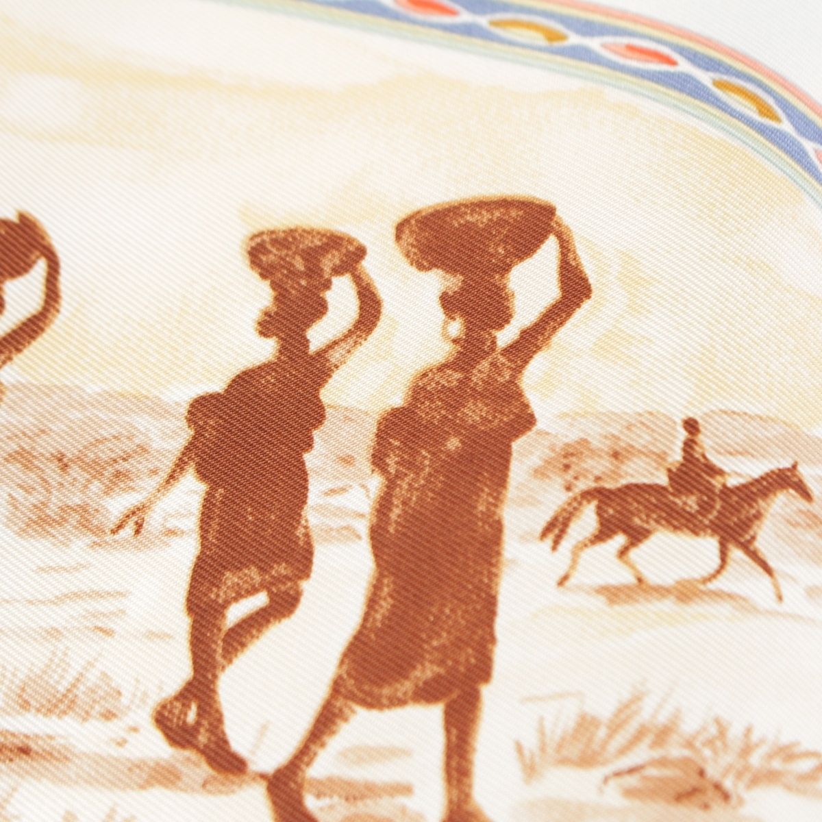 Hermes Carre 90 Cavaliers Peuls Pool Tribe Horseman Silk Scarf — view 6