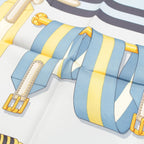 Hermes Carre 90 Metz les Sangles Silk Shawl Suspender Belt Scarf Blue — view 8