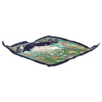 Hermes Pleated Carre Silk Sichuan Animal Scarf Navy Green — view 3