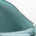 Fendi Selleria Leather FF Diamond Card Case Holder Fragment Light Blue — view 6
