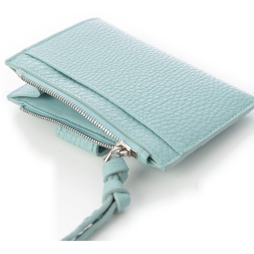 Fendi Selleria Leather FF Diamond Card Case Holder Fragment Light Blue — view 5