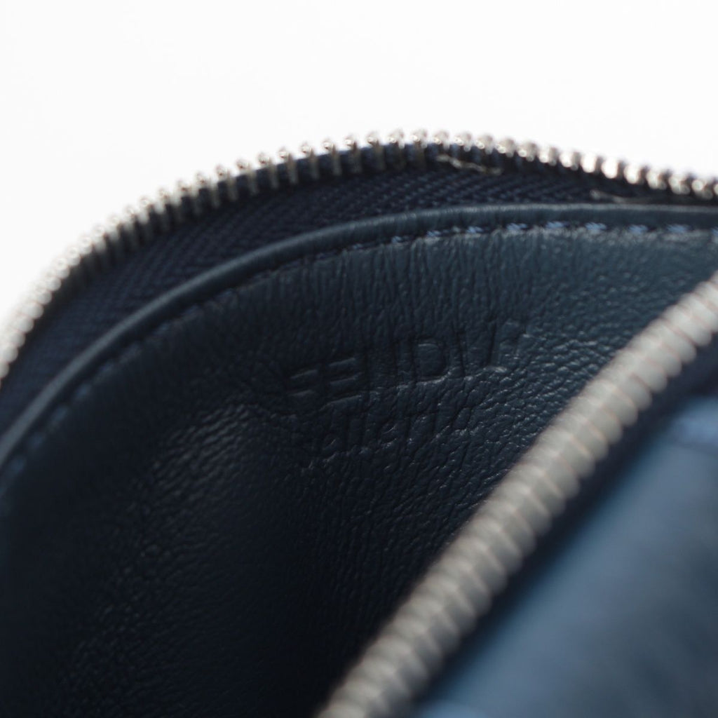 Fendi Selleria Leather FF Diamond Card Case Holder Fragment Blue — view 6