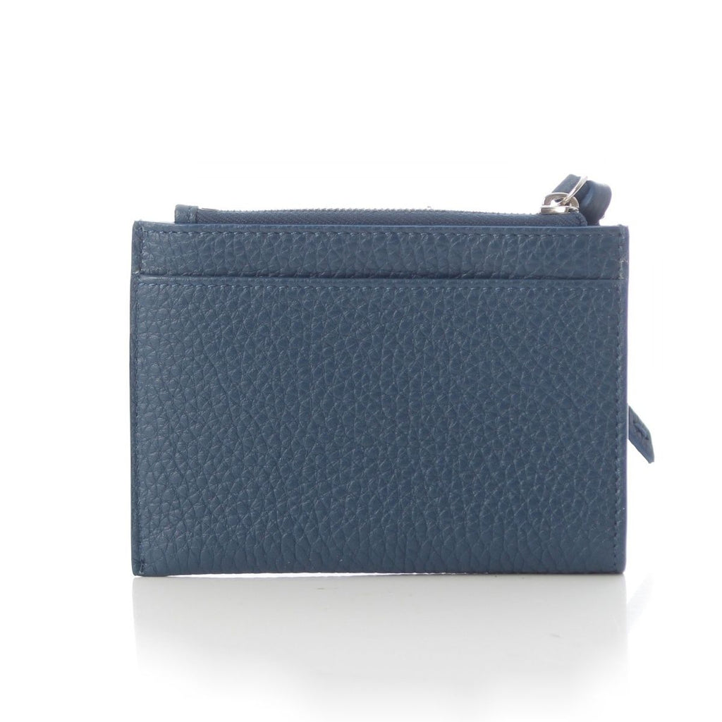 Fendi Selleria Leather FF Diamond Card Case Holder Fragment Blue — view 4