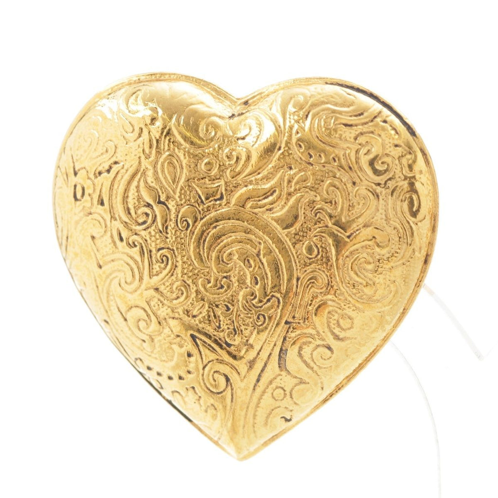 Saint Laurent Heart Earrings Vintage Gold — view 3