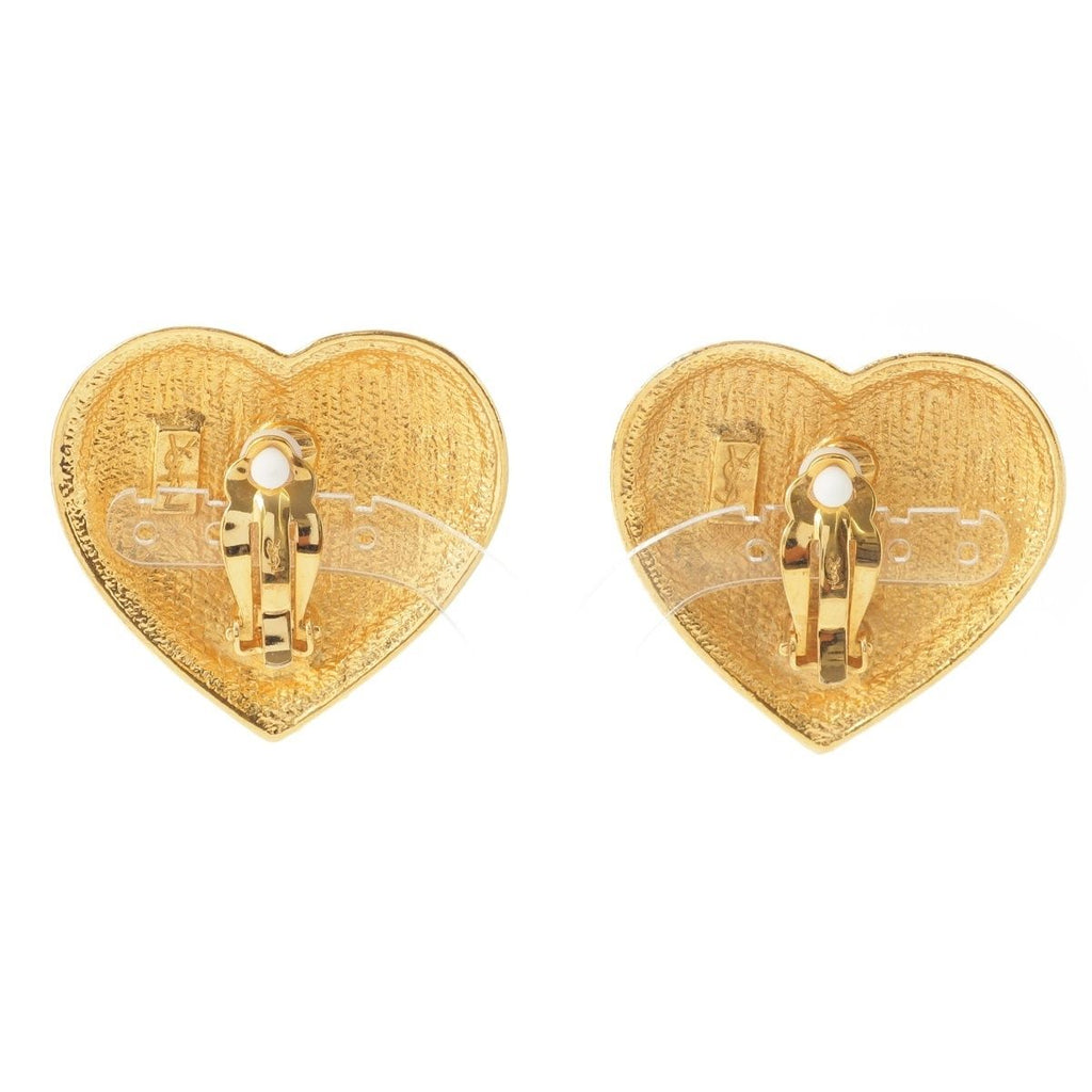 Saint Laurent Heart Earrings Vintage Gold — view 2