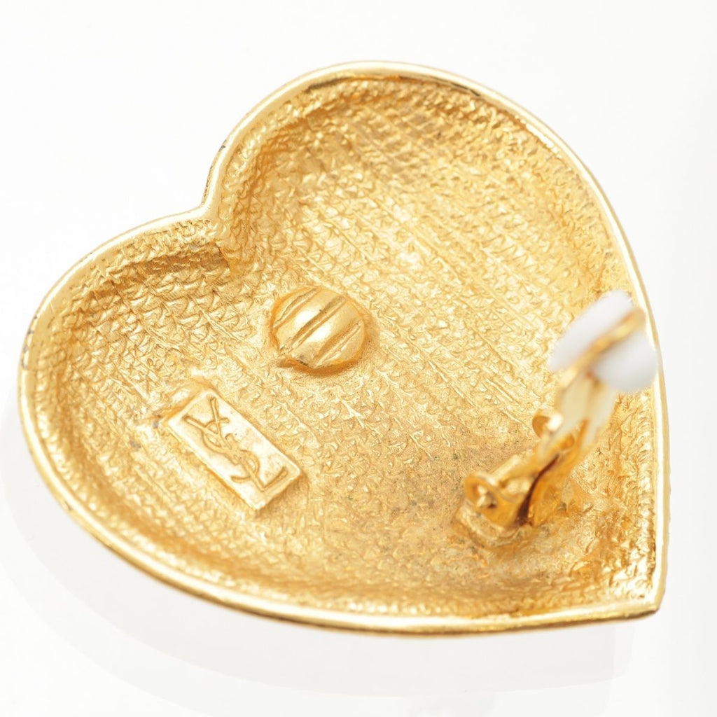 Saint Laurent Heart Earrings Vintage Gold — view 6
