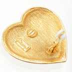 Saint Laurent Heart Earrings Vintage Gold — view 6