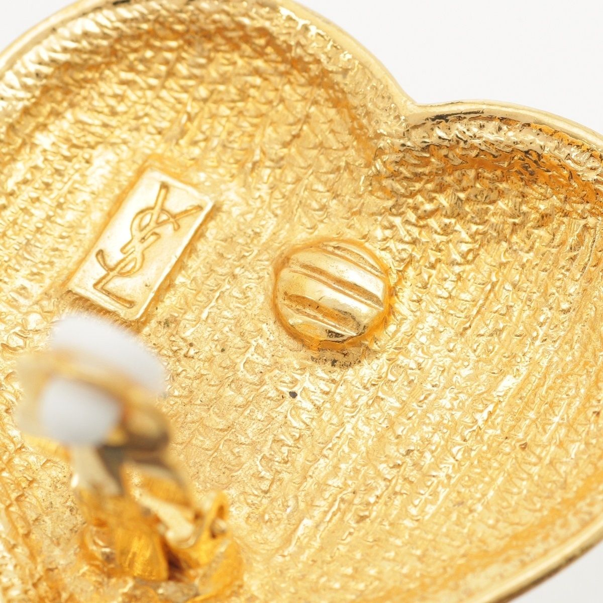 Saint Laurent Heart Earrings Vintage Gold — view 5