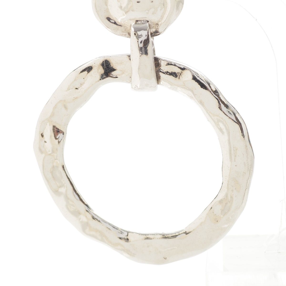 Saint Laurent Circle Hoop Earrings Vintage Silver — view 4