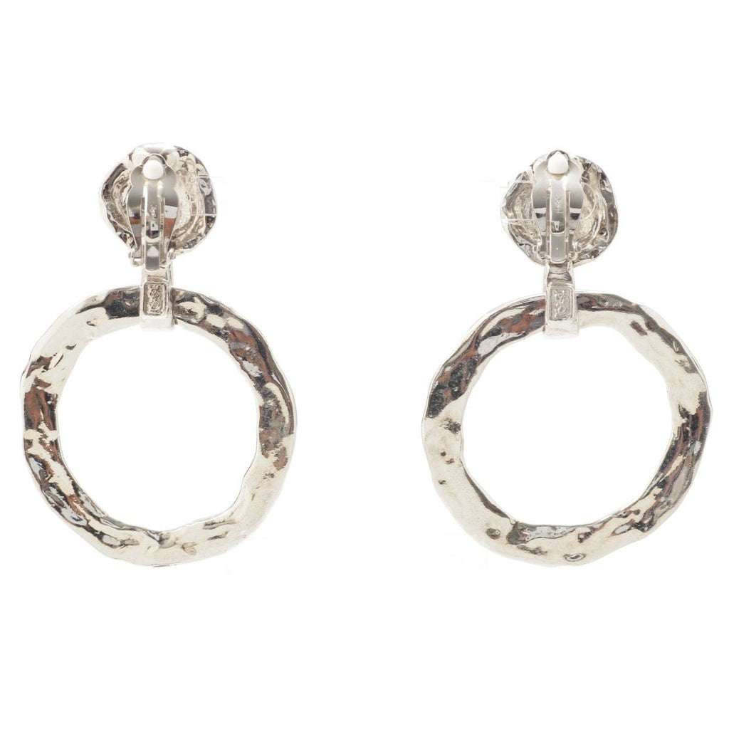 Saint Laurent Circle Hoop Earrings Vintage Silver — view 2